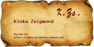 Kiska Zsigmond névjegykártya
